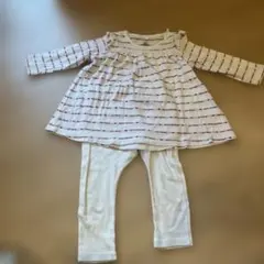 PETIT BATEAU ストライプ柄Tシャツ・レギンスセット 18m