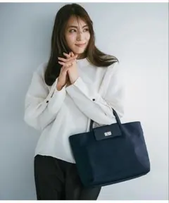 VERY掲載　牛皮ナイロントートバッグ