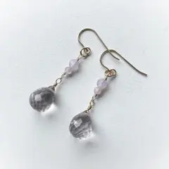 1点作品☆ ダブルポイントクリスタルピアス イヤリングに変更可能