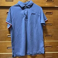 ASICS ポロシャツ ブルーグレー