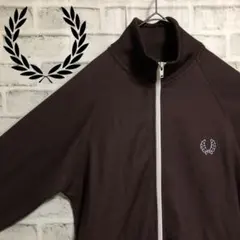 90s⭐️Fred Perry トラックジャケットS 刺繍 vintageブラウン