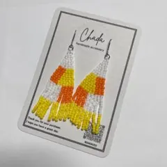 【No.059】ビーズピアス / ビーズイヤリング / タッセル / フリンジ