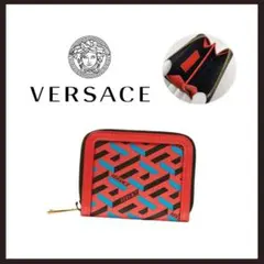 ○★新品 未使用 ヴェルサーチェラ グレカ ラウンドジップコンパクトウォレット赤のサムネイル