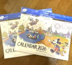 【新品】ディズニーリゾート＊壁掛けカレンダー 2026年　2冊