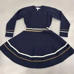 REISS ネイビー 長袖 ワンピース スカート付き