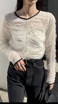 CAPRICIEUX LE'MAGE ドット柄 シアー 長袖 トップス - メルカリ