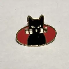 ピンバッジ　フランス雑貨　ヴィンテージ　黒猫　動物　猫