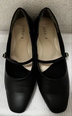 しまむら ストラップ付き パンプス ブラック 黒 23cm