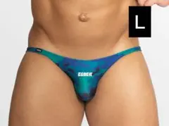 EGDE エッジ MB CAMO ウルトラローライズビキニ 青 L