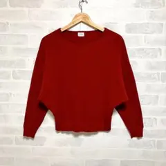 URBAN RESEARCH DOORS　赤　長袖　ニット　リブ編み