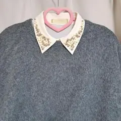 Freesia フリージア　ビーズ　ビジュー襟　ブラウス　ビジューブラウス