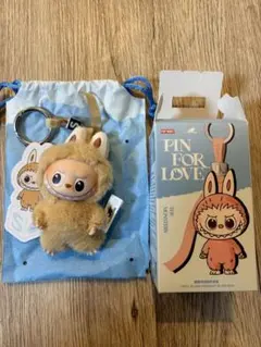 【Ｓ/正規品】POPMART ラブブ PIN FOR LOVE イニシャル　茶