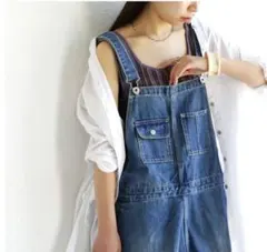 アンティカantiqua pattern torsoワイドオーバーオール　パンツ