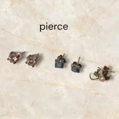 花モチーフ スタッドピアスセット