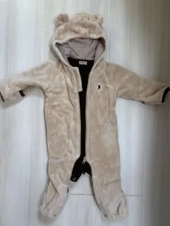 よぎよぎ様専用　ベージュ クマ耳付きロンパース 60-80cm