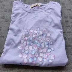 CROCODILE 半袖Tシャツ 花びらプリント ライトパープル Mのサムネイル