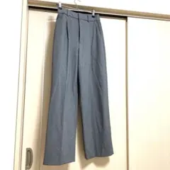 ユニクロ　タックワイドパンツ　S グレー