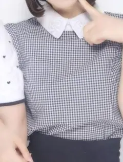 evelyn ギンガムチェック 襟付き トップス