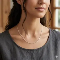 Silver-plated snake chain necklace 55cm