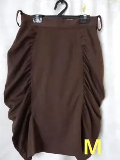 スカート (茶) M ベルト付き