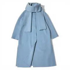 美品お値下げ　ル　フィル　水色コート LE PHIL（ル フィル） ノーカラーコート コート ソフトウールリバー