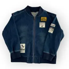 【即購入OK】クレードスコープ 恐竜ワッペン デニムニットジャケット【F143】