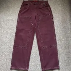 Obelisk ブーツカットデニムパンツ ボルドー - メルカリ