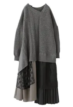 kOhAKU コハク 異素材ドッキングニットワンピース