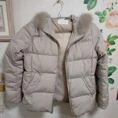 any SIS ベージュ ダウンジャケット ファー付き訳あり