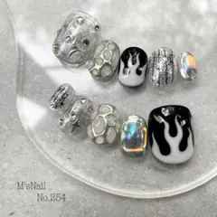 ネイルチップ 韓国 地雷系 量産型 Y2K シルバー 派手 ジェルネイル セルフ