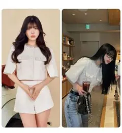 Darichチェーンツイードショートジャケットセットアップ　2点セット