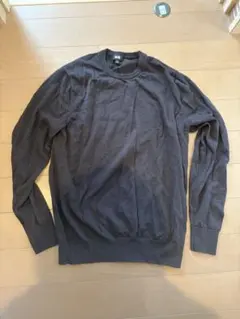 UNIQLO ダークグレー クルーネックニット L