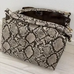 美品】コーチ COACH トートバッグ パイソン柄 ヘビ A4収納 肩掛け可