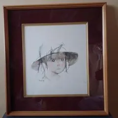 額装 絵画 人物画 アート　いわさきちひろ
