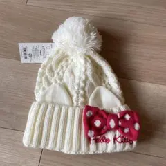 ハローキティ ニット帽 ポンポン付き