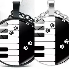 ラウンドペンダント ネックレス ピアノ肉球