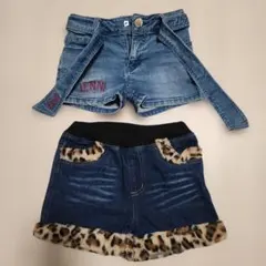 JENNI デニムショートパンツセット 130 女の子