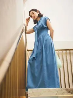 値下げ フレイアイディー シャーリングパネルワンピース