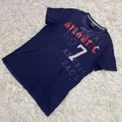90s アメリカンイーグルアウトフィッターズ　半袖Tシャツ　紺　デザイン　L