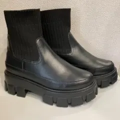 【超美品】DISCOAT　ディスコート　トラックソールソックスブーツ　ブラック