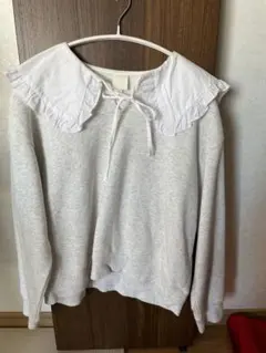 h&m フリルスウェットトップス