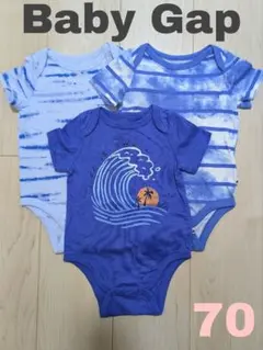 【美品】Baby gap 青系ロンパース3点セット 70cm
