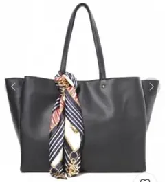 新品 ヘザー スカーフツキ2WAYトート ブラック Heather