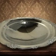 シルバーカラープレート トレー アンティーク調 装飾プレート 食器 インテリア