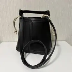 未使用 ザラ ZARA バケット ショルダー バッグ バケツ型 ブラック