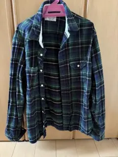 Beams Heart XL ネルシャツ グリーン系チェック