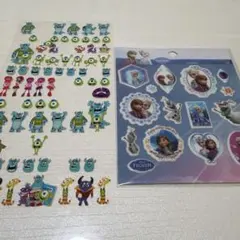 シール　セット　アナ雪　モンスターズインク　ディズニー　立体シール