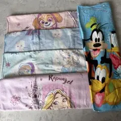 キャラクター 大判バスタオル5枚セット まとめ売り　古バスタオル