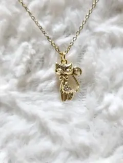 241)K18刻印 ファッションアクセサリー ネックレス 猫 ねこ ネコ