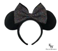 ミニー カチューシャ レインボードット ブラック ディズニーリゾート限定